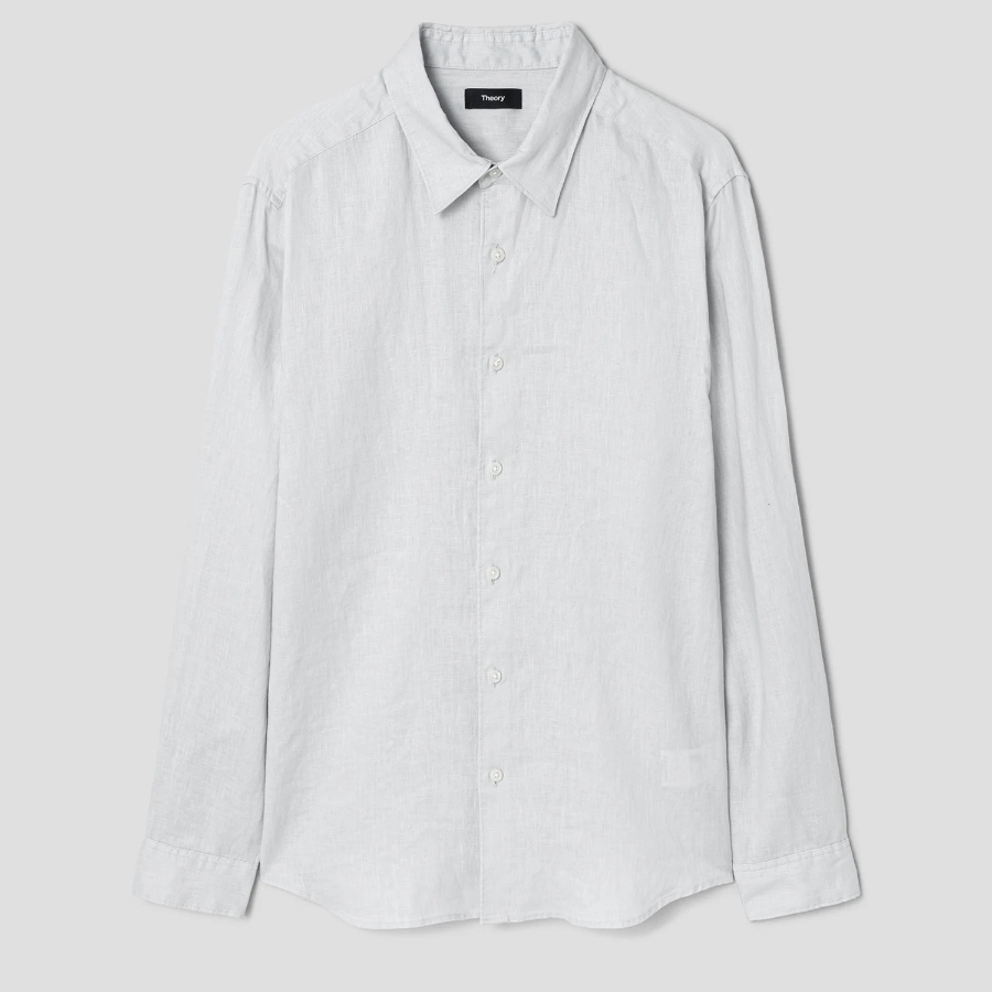 Theory Men Relaxed Linen Irving Shirt - Fog