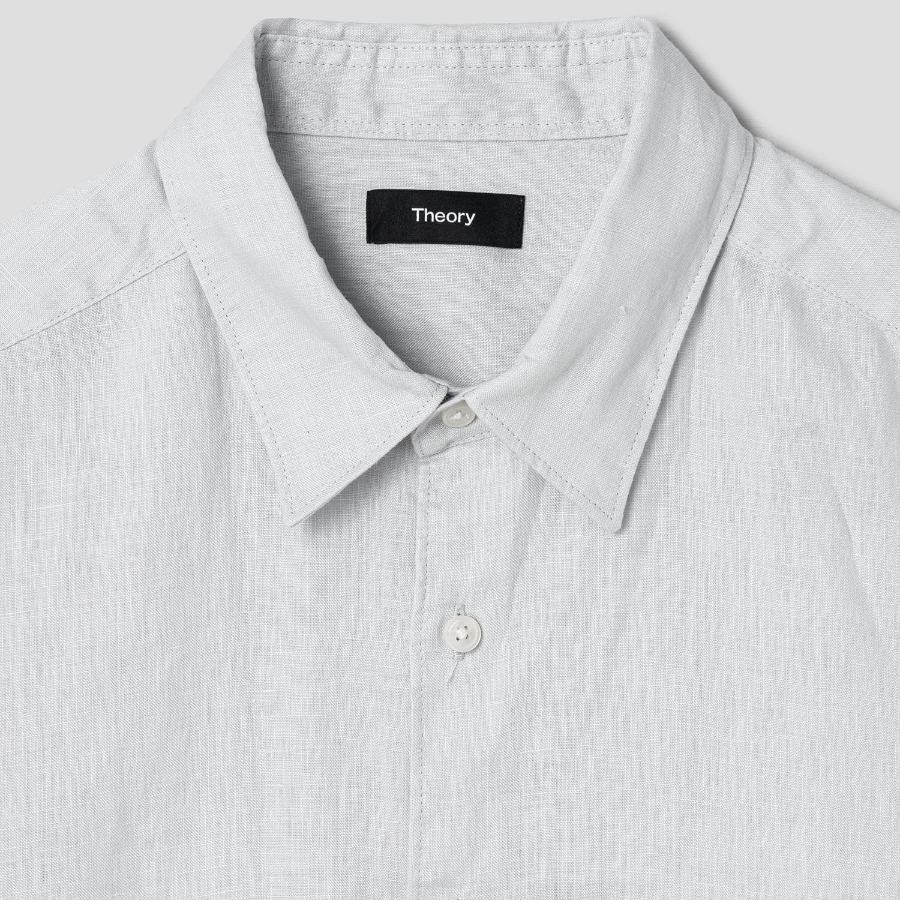 Theory Men Relaxed Linen Irving Shirt - Fog