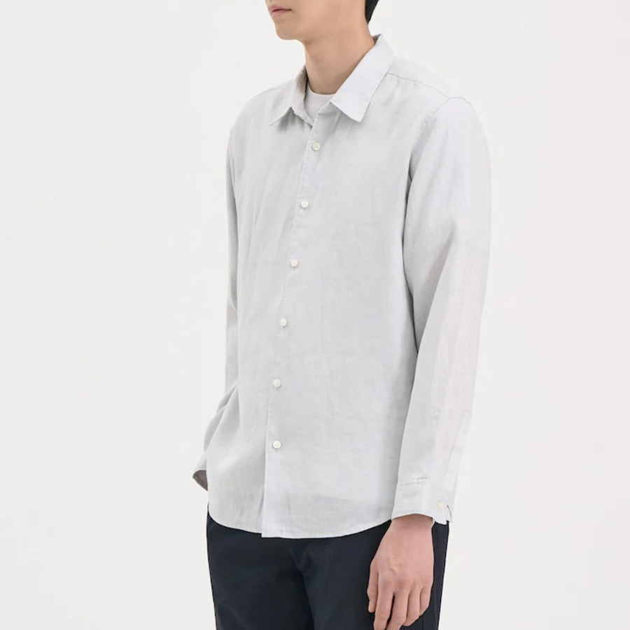 Theory Men Relaxed Linen Irving Shirt - Fog