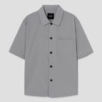 Theory Men Kelso Short Sleeve Overshirt - Dark Vapor