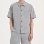 Theory Men Kelso Short Sleeve Overshirt - Dark Vapor