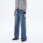 8 seconds Back Pocket Embroidery Straight Denim - Blue