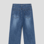 8 seconds Back Pocket Embroidery Straight Denim - Blue