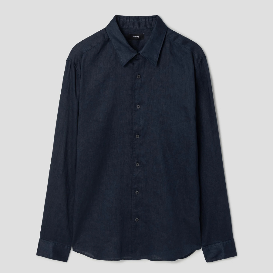 Theory Men Relaxed Linen Irving Shirt - Baltic