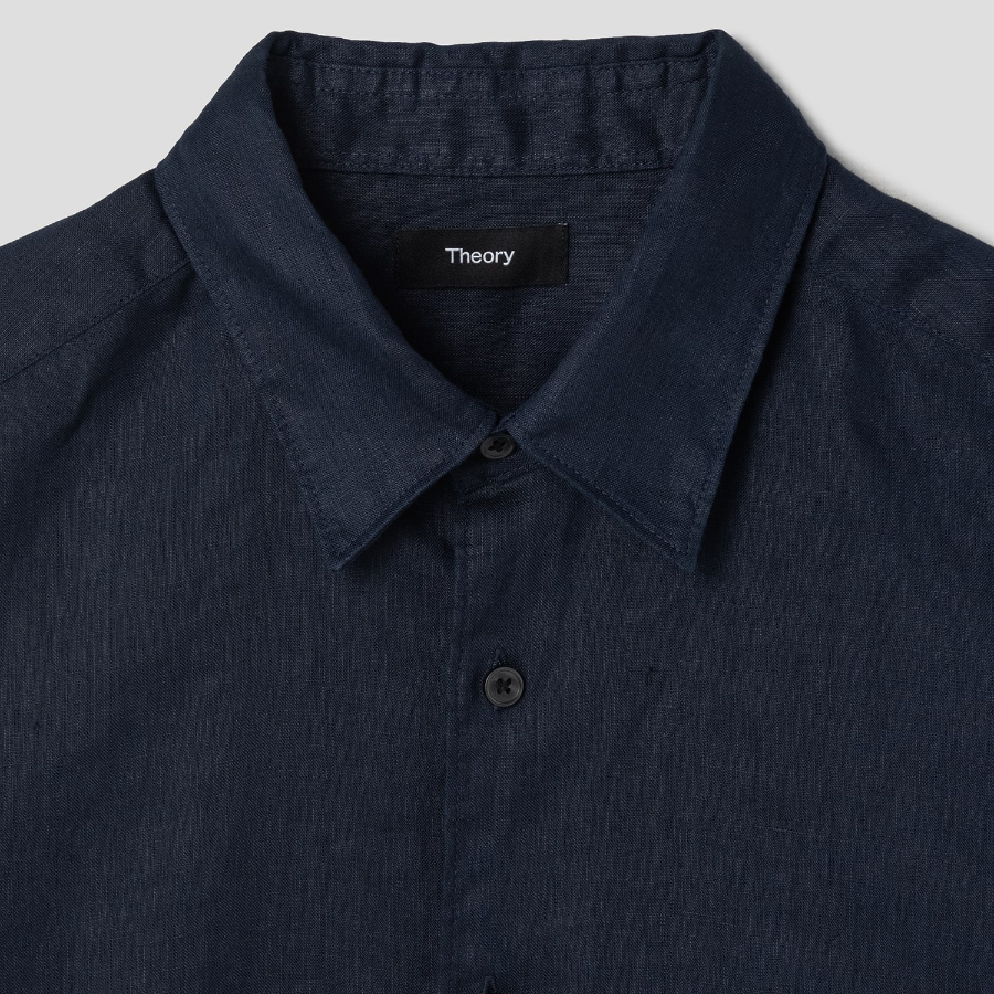 Theory Men Relaxed Linen Irving Shirt - Baltic