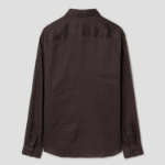 Theory Men Relaxed Linen Irving Shirt - Dark Mocha