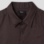 Theory Men Relaxed Linen Irving Shirt - Dark Mocha