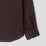 Theory Men Relaxed Linen Irving Shirt - Dark Mocha