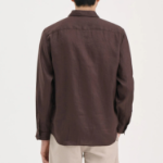 Theory Men Relaxed Linen Irving Shirt - Dark Mocha