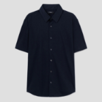 Theory Men Structure Knit Irving Short Sleeve Shirt - Eclipse