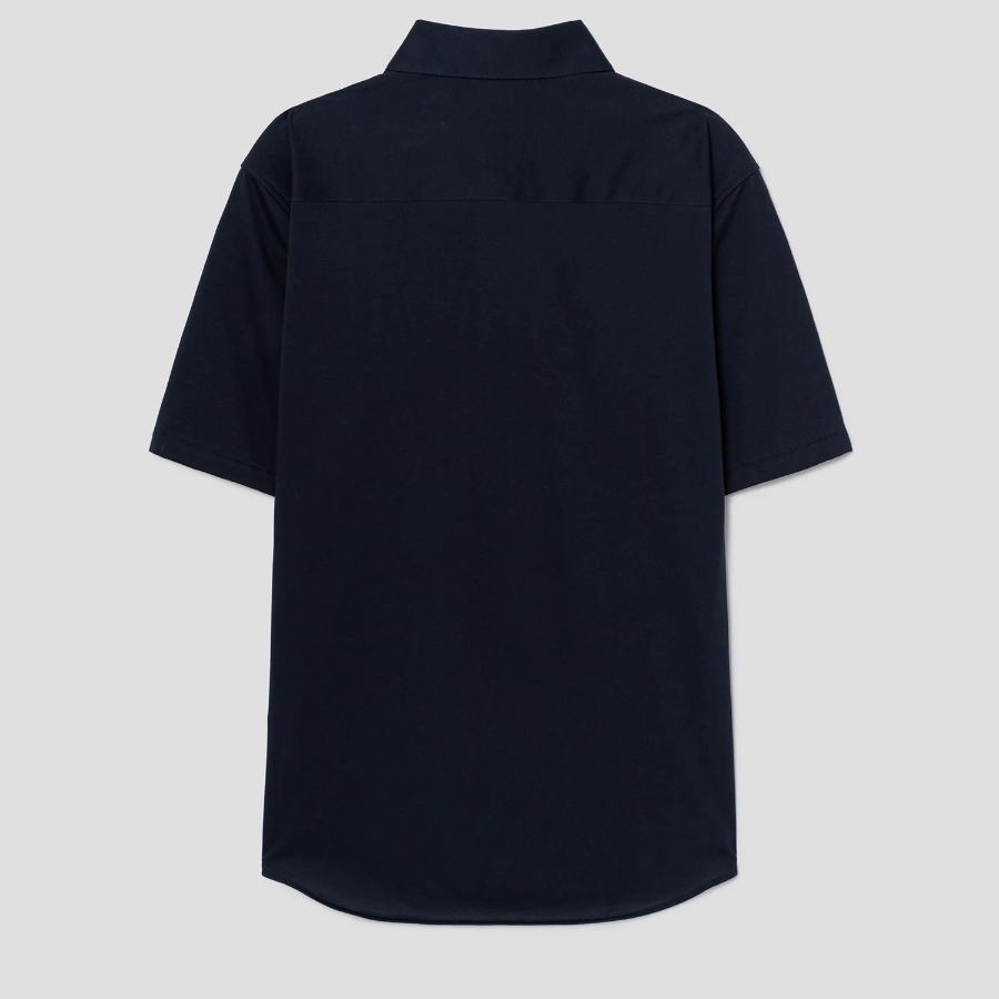 Theory Men Structure Knit Irving Short Sleeve Shirt - Eclipse