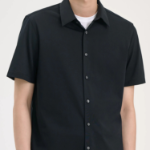 Theory Men Structure Knit Irving Short Sleeve Shirt - Black