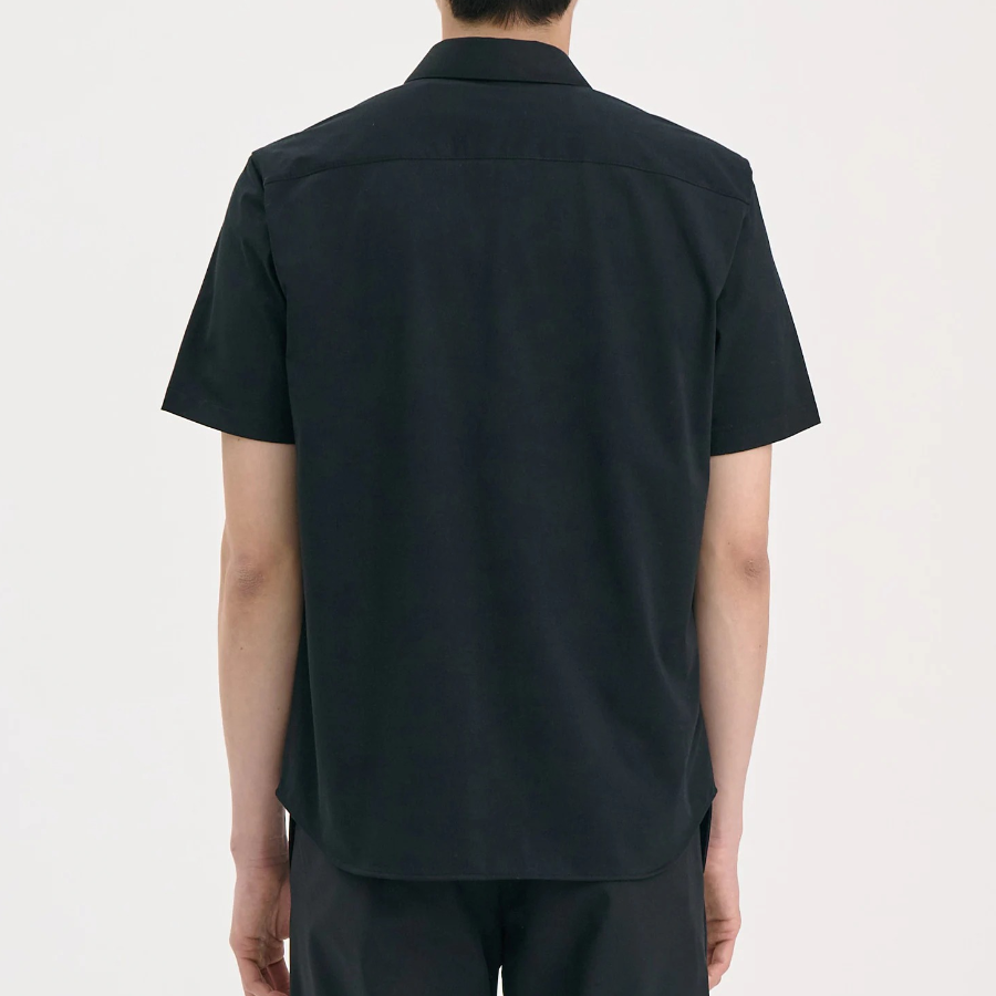 Theory Men Structure Knit Irving Short Sleeve Shirt - Black