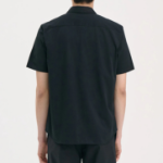 Theory Men Structure Knit Irving Short Sleeve Shirt - Black