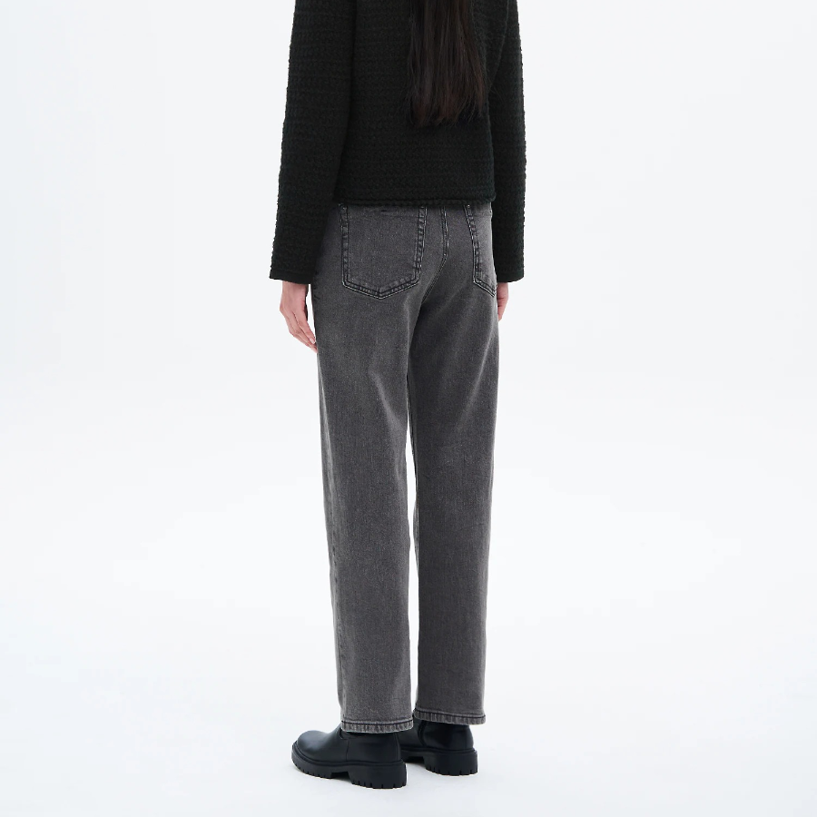 8 seconds Mid Length Straight Denim Pants - Light Grey