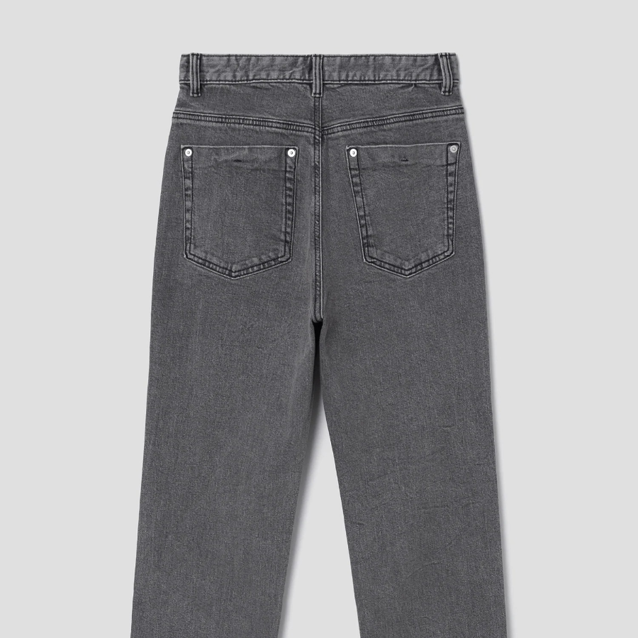 8 seconds Mid Length Straight Denim Pants - Light Grey