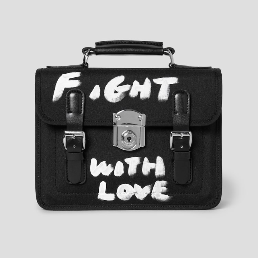 COMME des GARÇONS GIRL Fight With Love Graphic Canvas Bag
