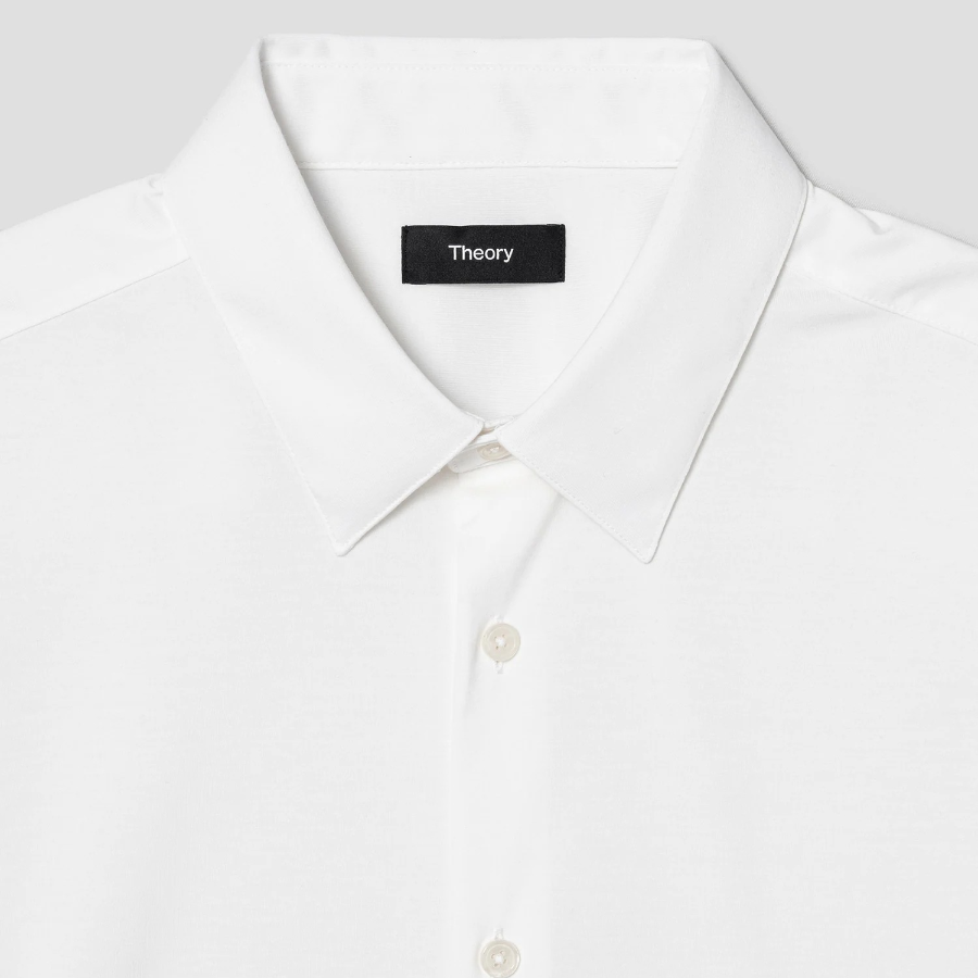 Theory Men Structure Knit Irving Short Sleeve Shirt - White