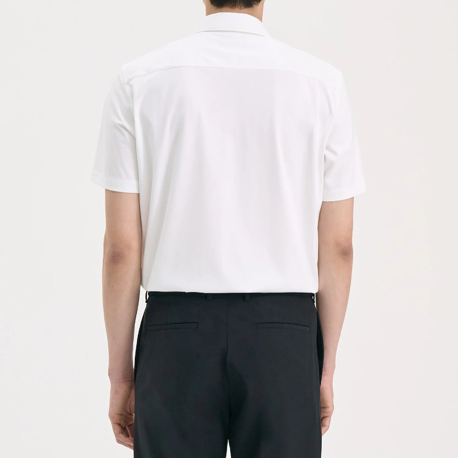 Theory Men Structure Knit Irving Short Sleeve Shirt - White