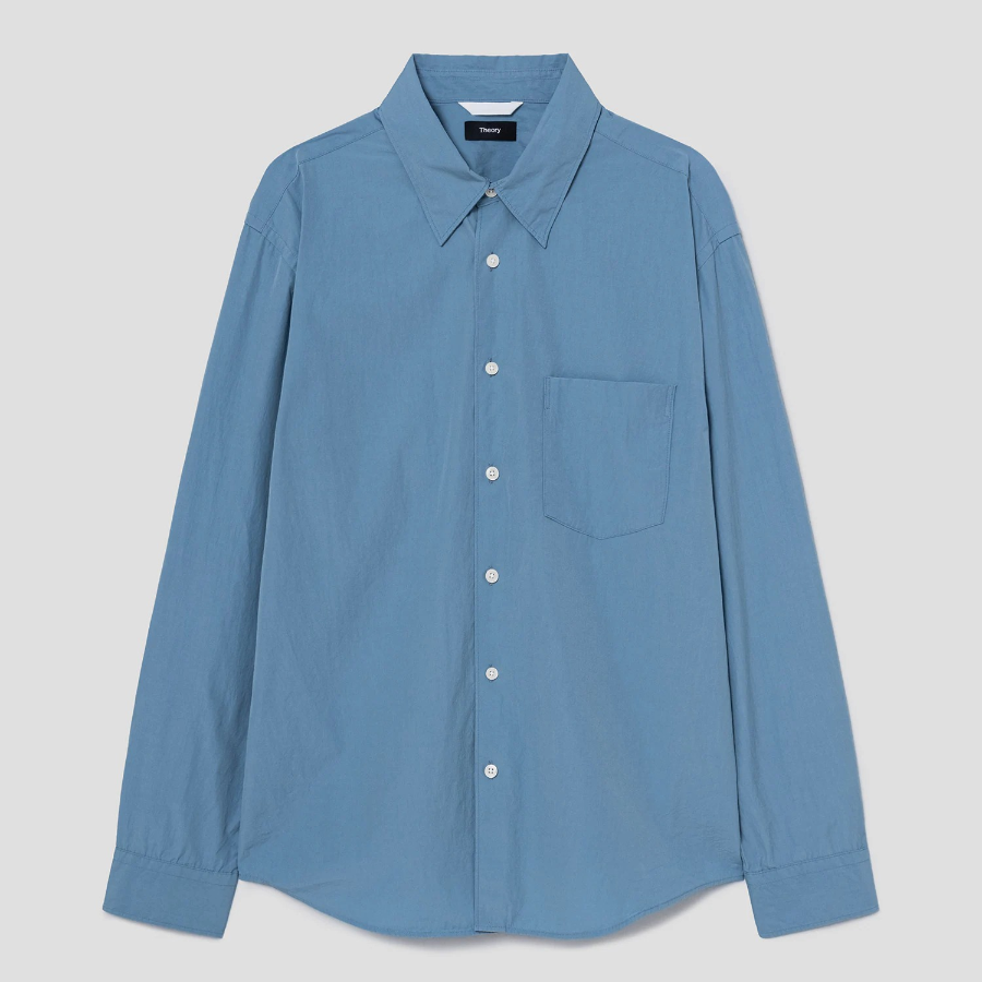 Theory Men Fluid Cotton Weekend Shirt - Rainstorm