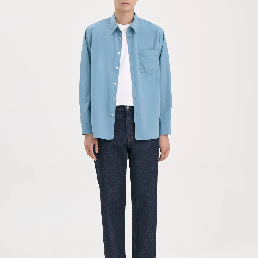 Theory Men Fluid Cotton Weekend Shirt - Rainstorm