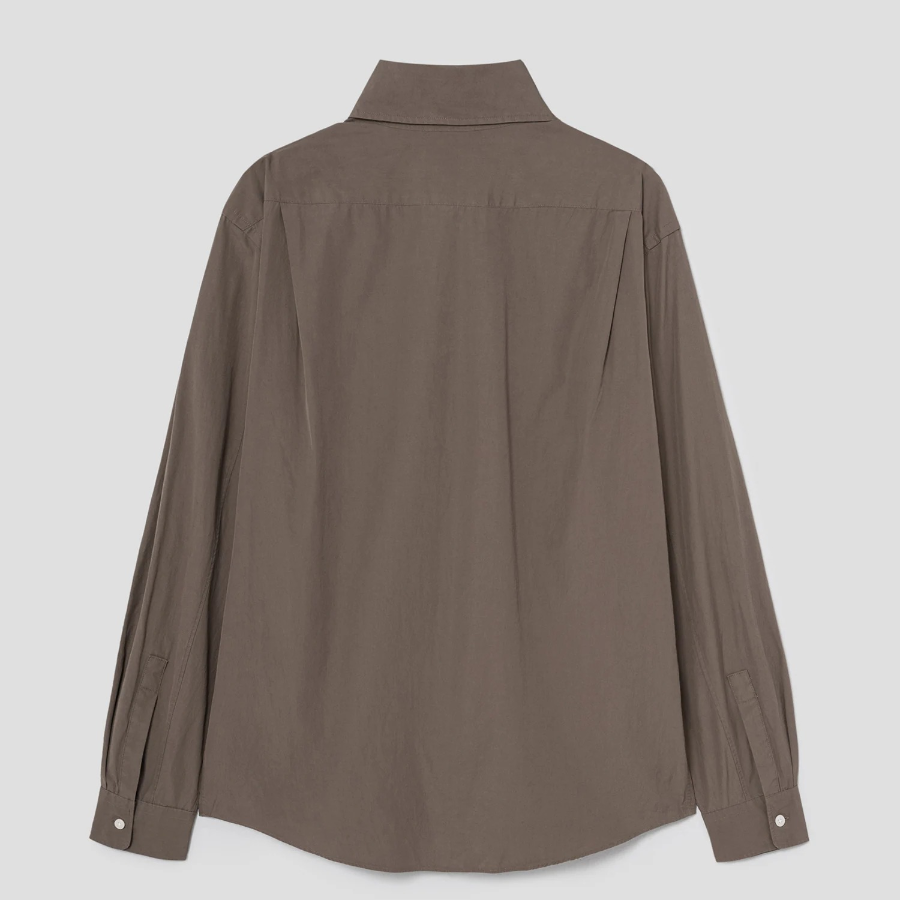 Theory Men Fluid Cotton Relaxed Shirt - Walnut
