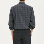 Theory Men Wool Irving Shirt - Charcoal Melange/Navy