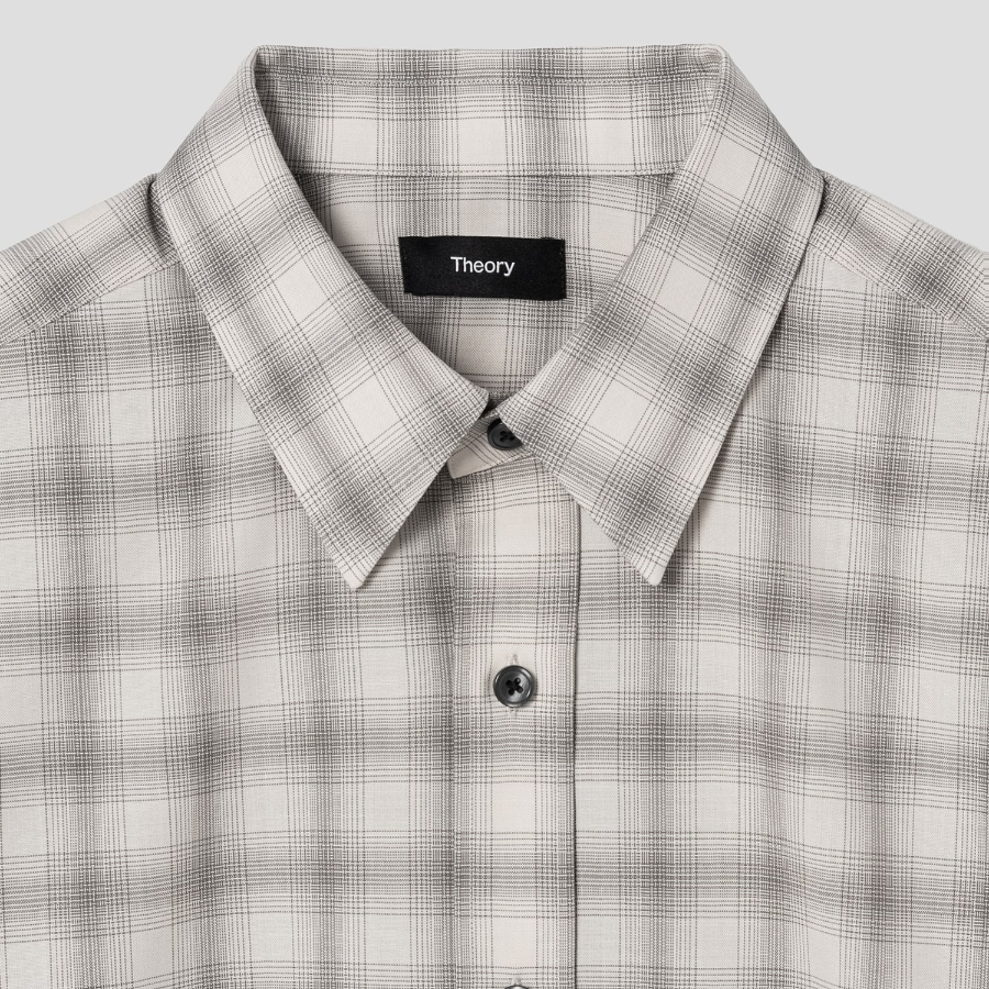 Theory Men Wool Irving Shirt - Sand/Walnut