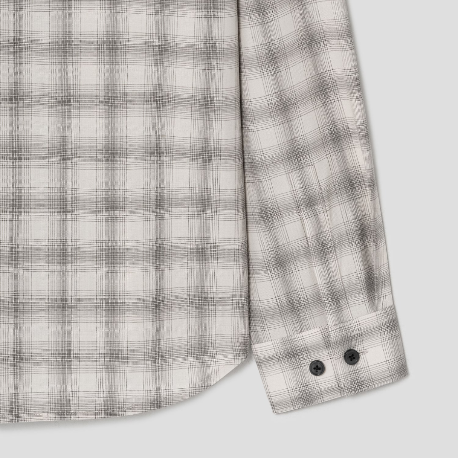 Theory Men Wool Irving Shirt - Sand/Walnut