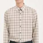 Theory Men Wool Irving Shirt - Sand/Walnut