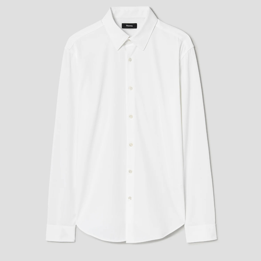 Theory Men Structure Knit Sylvain Shirt - White