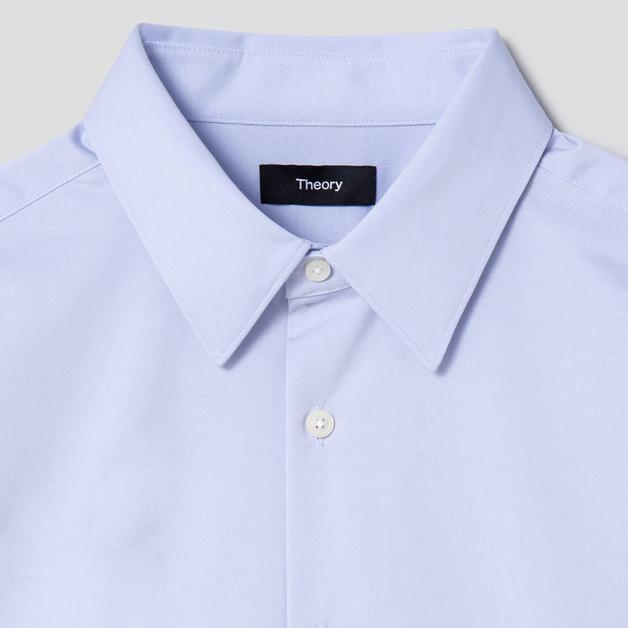Theory Men Structure Knit Sylvain Shirt - Sky Blue