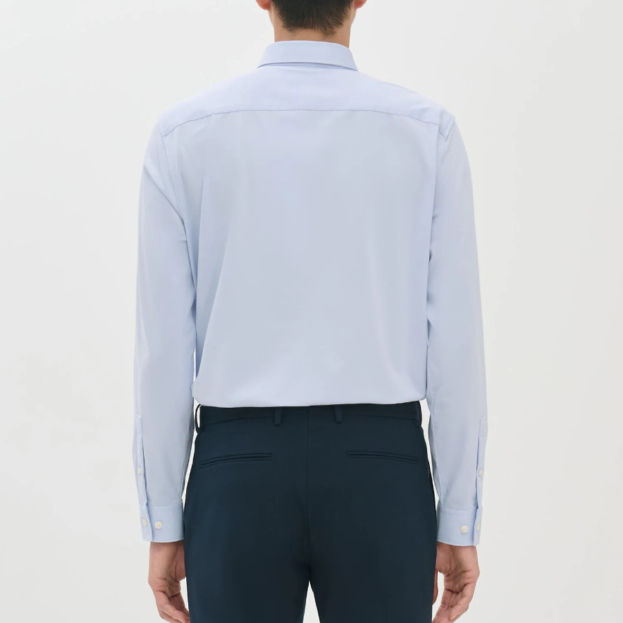 Theory Men Structure Knit Sylvain Shirt - Sky Blue