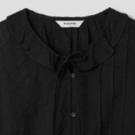 8 seconds Cotton Lace Long Sleeve Blouse — Black