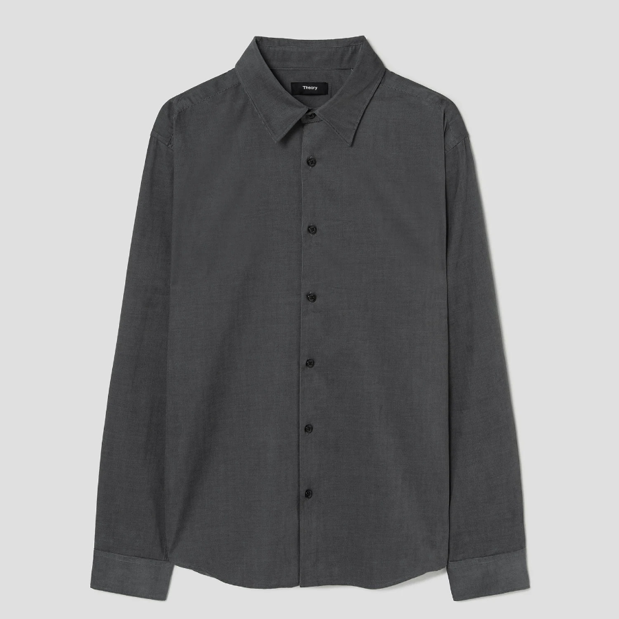 Theory Men Jazz Micro Cord Irving Shirt - Graphite