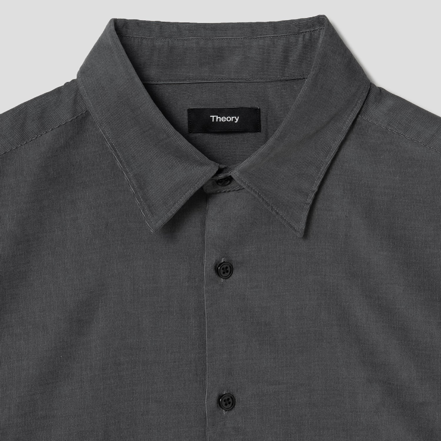 Theory Men Jazz Micro Cord Irving Shirt - Graphite