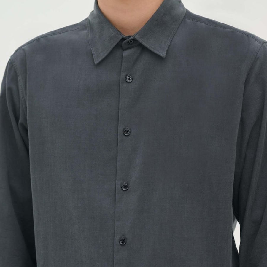 Theory Men Jazz Micro Cord Irving Shirt - Graphite