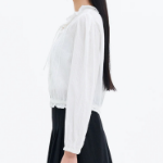 8 seconds Cotton Lace Long Sleeve Blouse — White