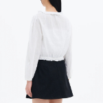 8 seconds Cotton Lace Long Sleeve Blouse — White