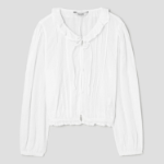 8 seconds Cotton Lace Long Sleeve Blouse — White