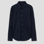 Theory Men Structure Knit Sylvain Shirt — Eclipse