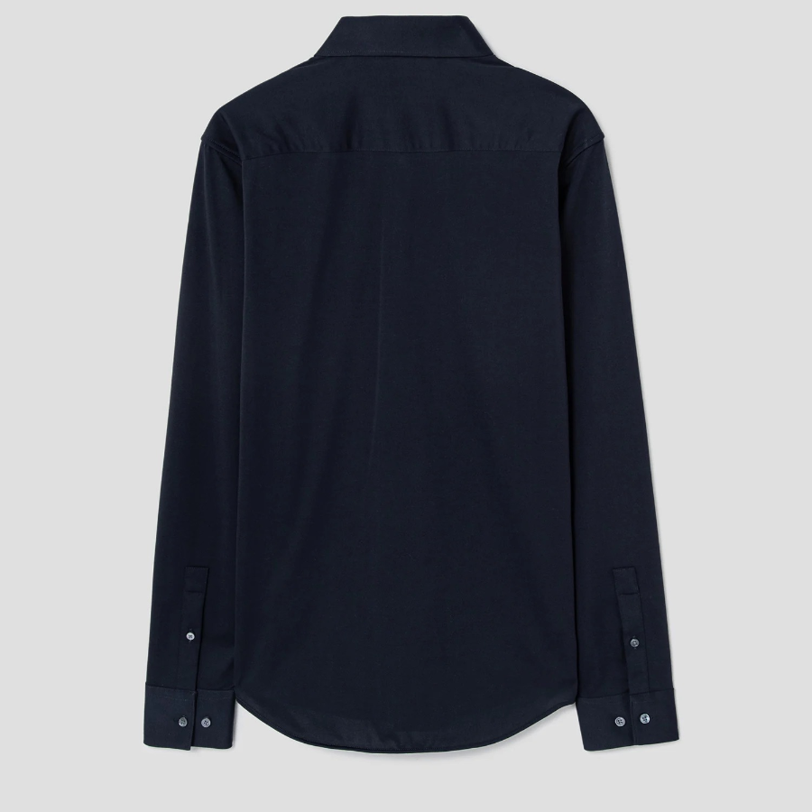 Theory Men Structure Knit Sylvain Shirt — Eclipse