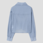 8 seconds Crinkle Long Sleeve Shirt — Sky Blue