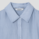 8 seconds Crinkle Long Sleeve Shirt — Sky Blue