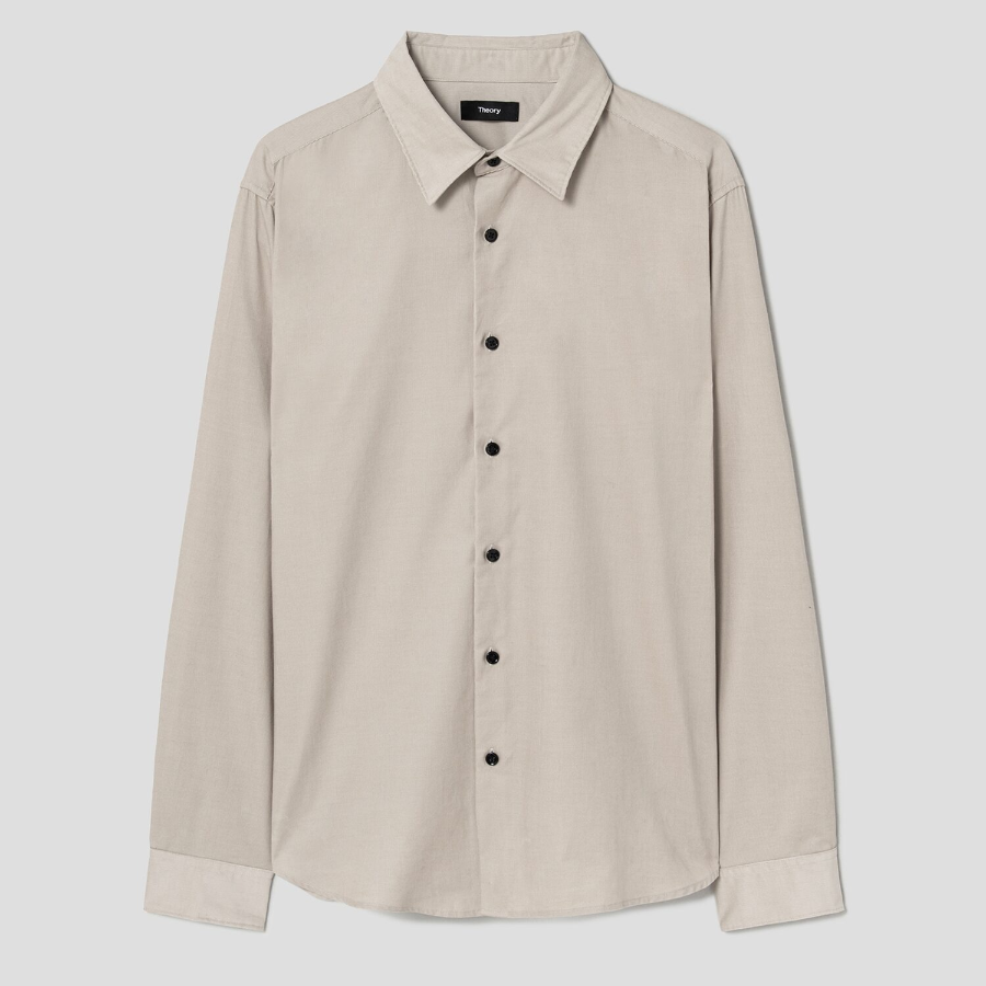 Theory Men Jazz Micro Cord Irving Shirt - Buff