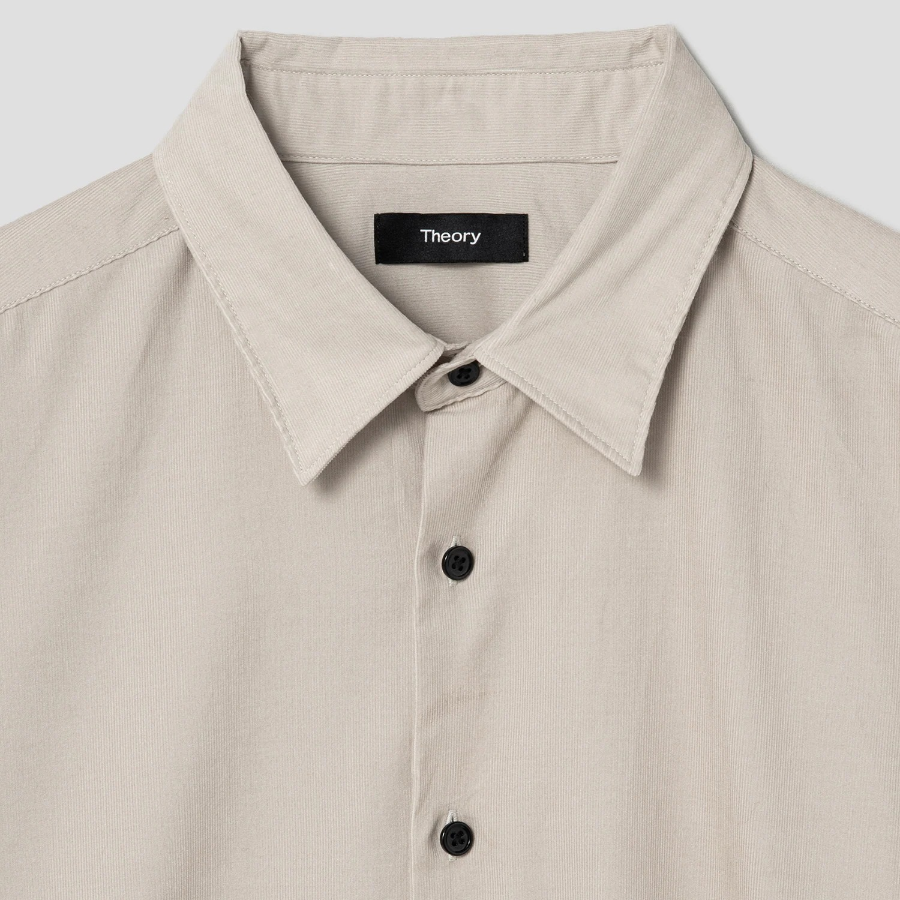 Theory Men Jazz Micro Cord Irving Shirt - Buff