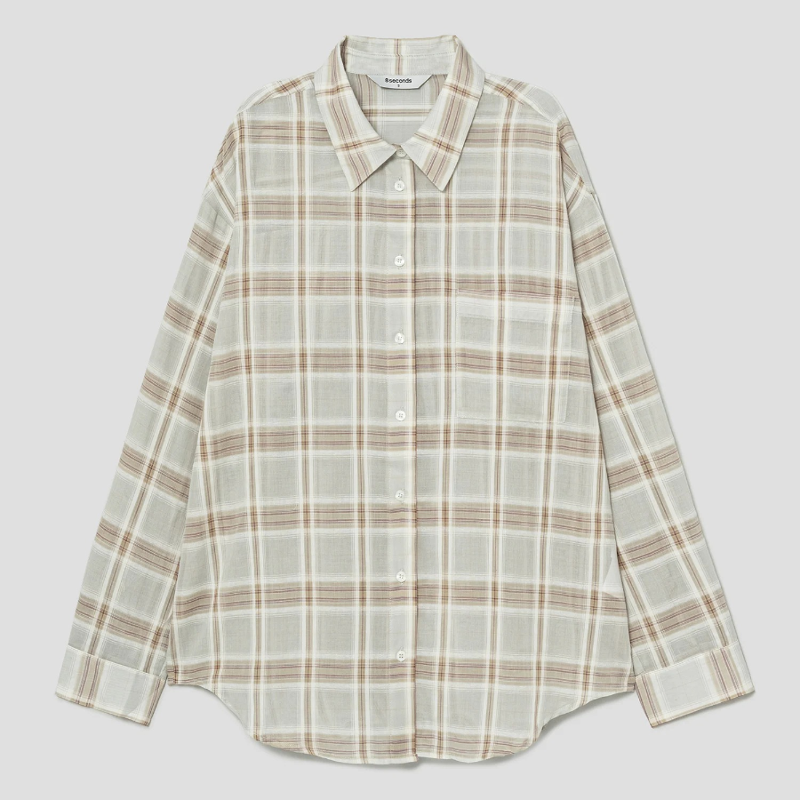 8 seconds Loose Fit Check Shirt — Mint