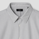 Theory Men Structure Knit Stripe Sylvain Shirt - Vapor Melange