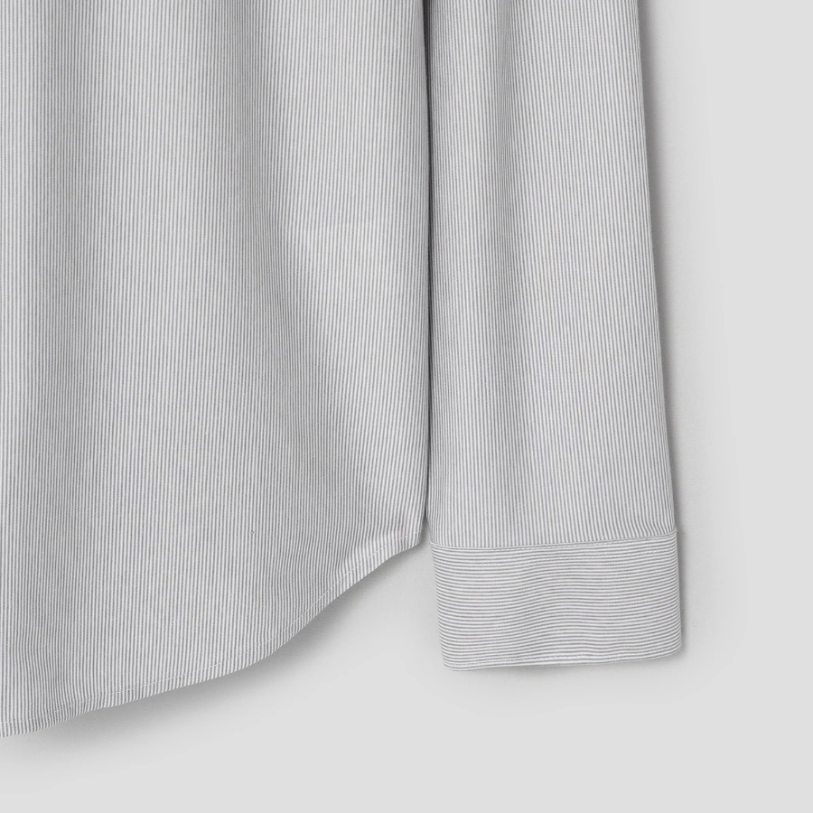 Theory Men Structure Knit Stripe Sylvain Shirt - Vapor Melange