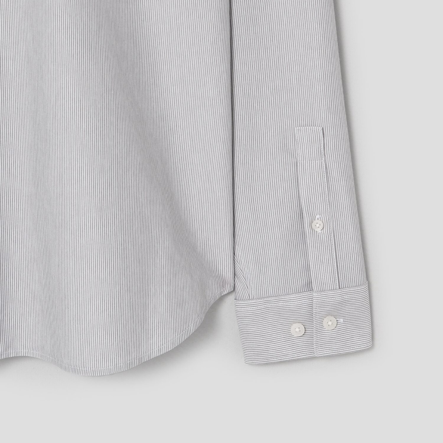 Theory Men Structure Knit Stripe Sylvain Shirt - Vapor Melange